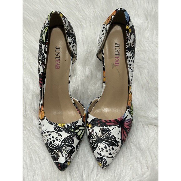 Just Fab Women’s Size 8 Lexie Butterfly Print Heels 4.5” Heel - Picture 2 of 9